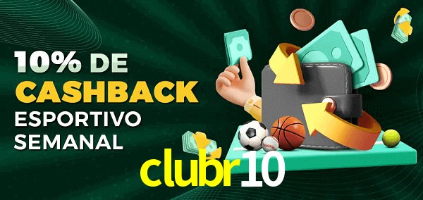 10% de bônus de cashback na clubr10